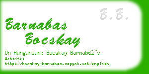 barnabas bocskay business card